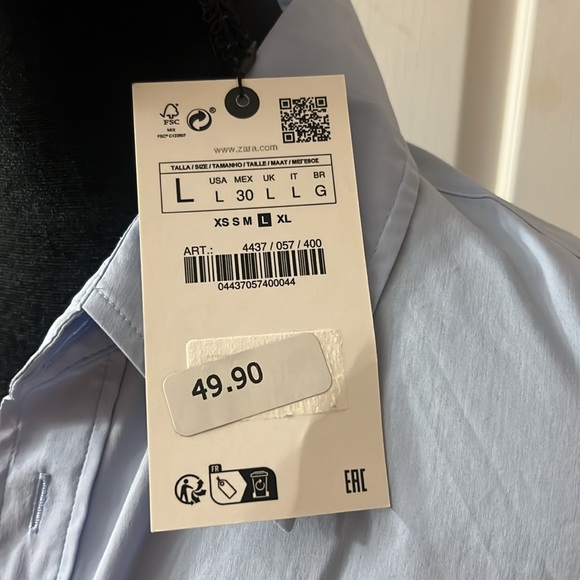 Zara twist front long sleeve shirt - Picture 7 of 8